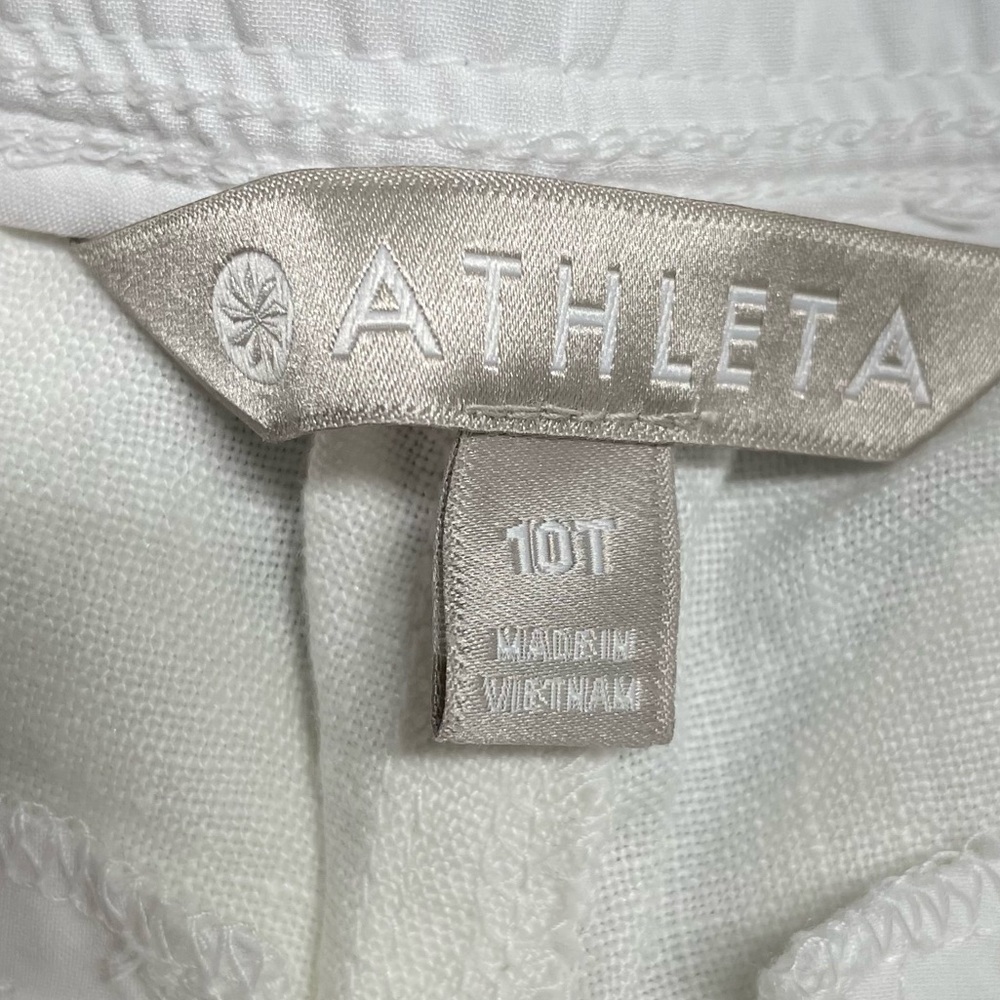Athleta Cabo Linen Jogger White 10 Semi-Fitted Mid-Rise Zip Pockets NWT - Picture 5 of 9